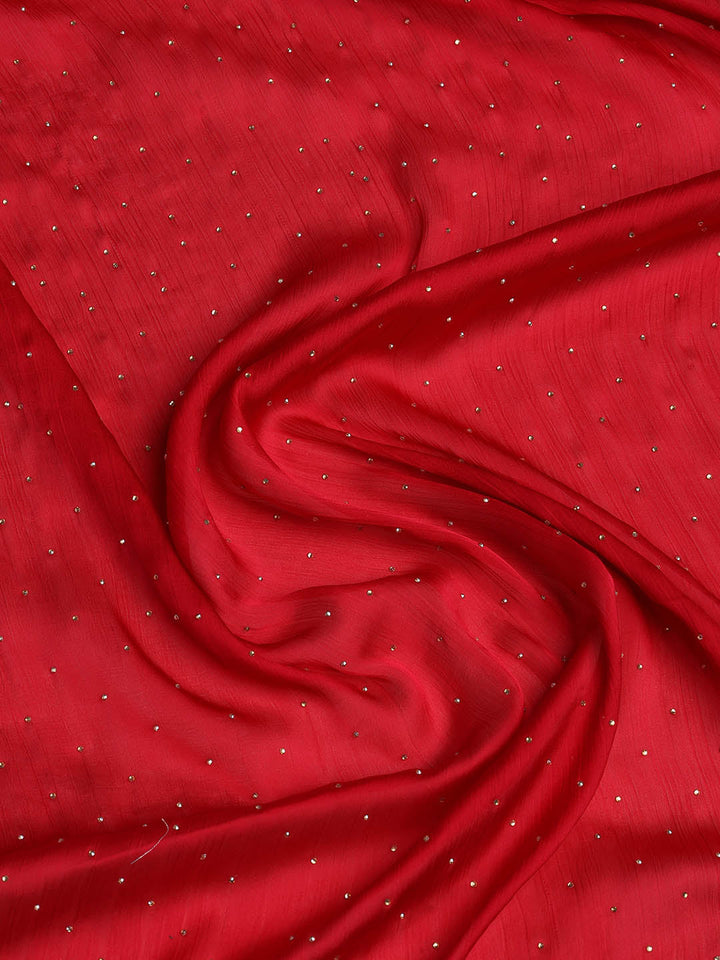 Sequins Work Chinon Unstitched Suit Piece With Dupatta