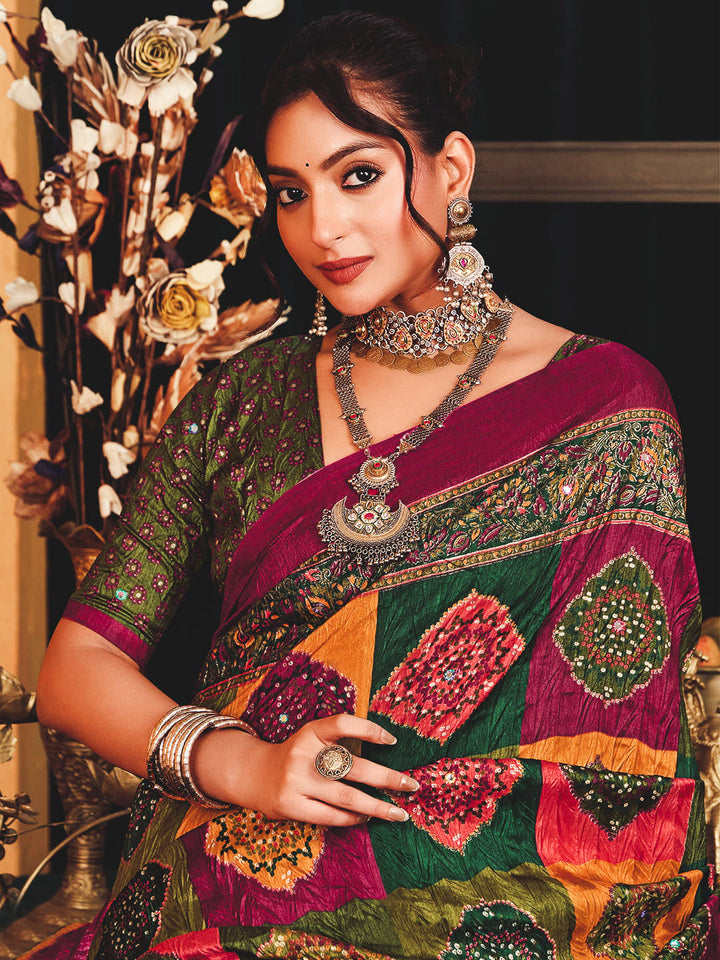 Printed Art Silk Saree