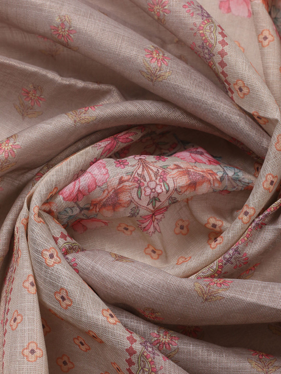 Printed Tissue Unstitched Suit With Pant &amp; Dupatta