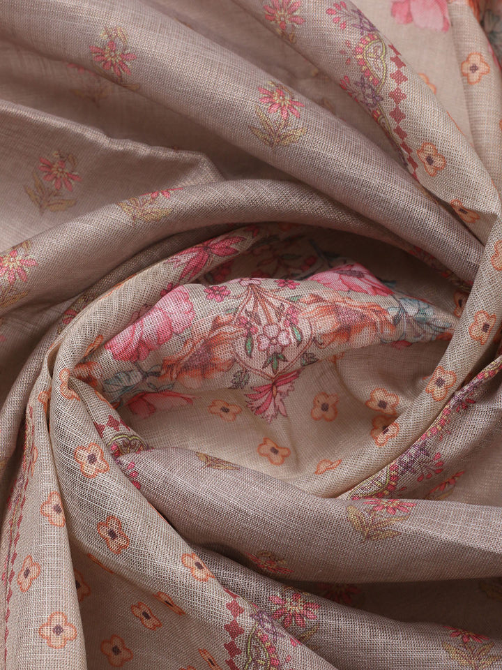 Printed Tissue Unstitched Suit With Pant &amp; Dupatta