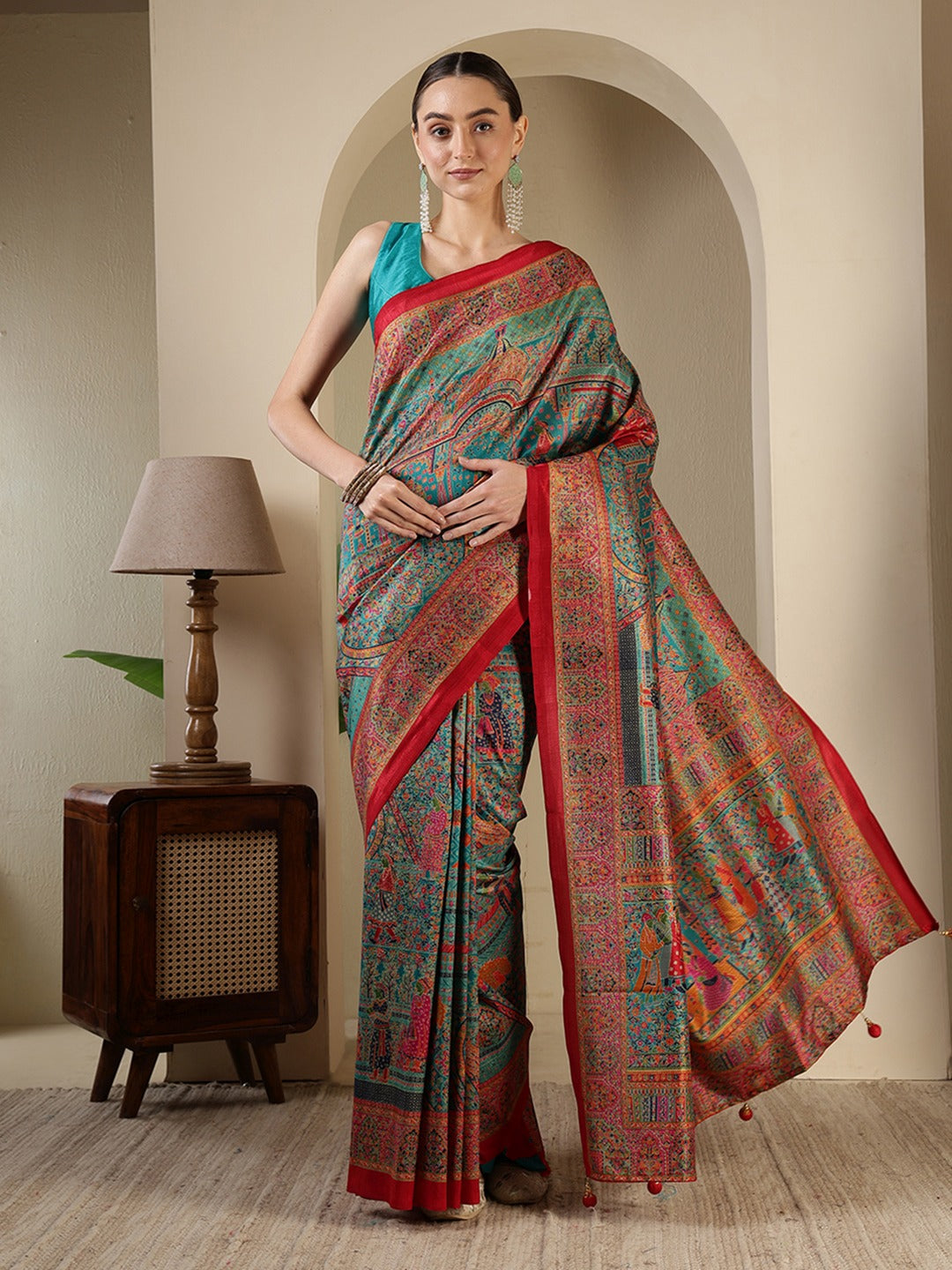Digital Printed Art Silk Saree