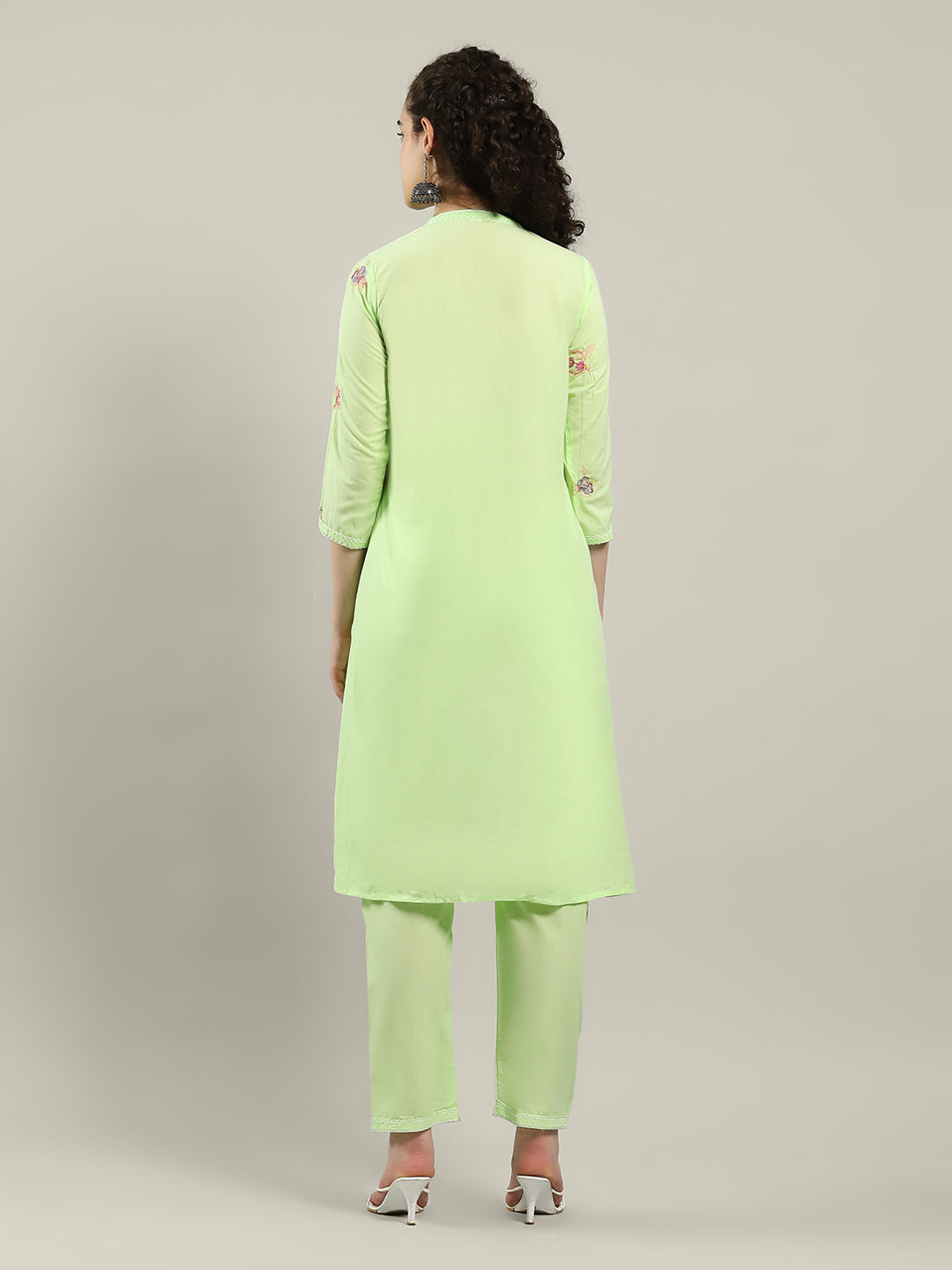 Printed Cotton Blend Kurta With Pants