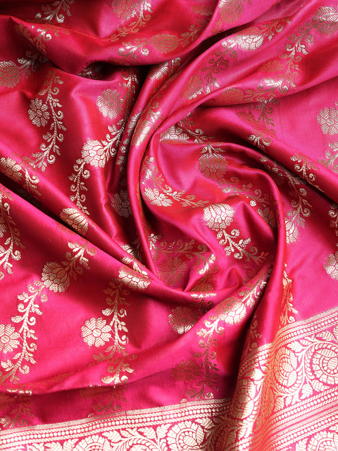Woven Banarasi Chanderi Unstitched Suit With Dupatta