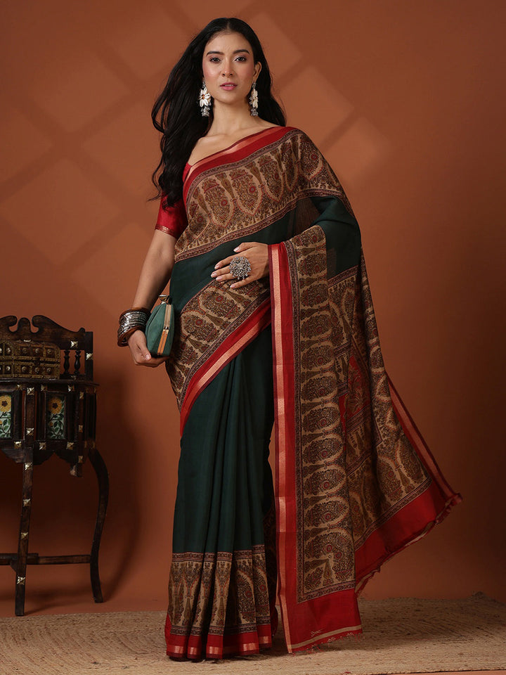 Digital Printed Art Silk Saree