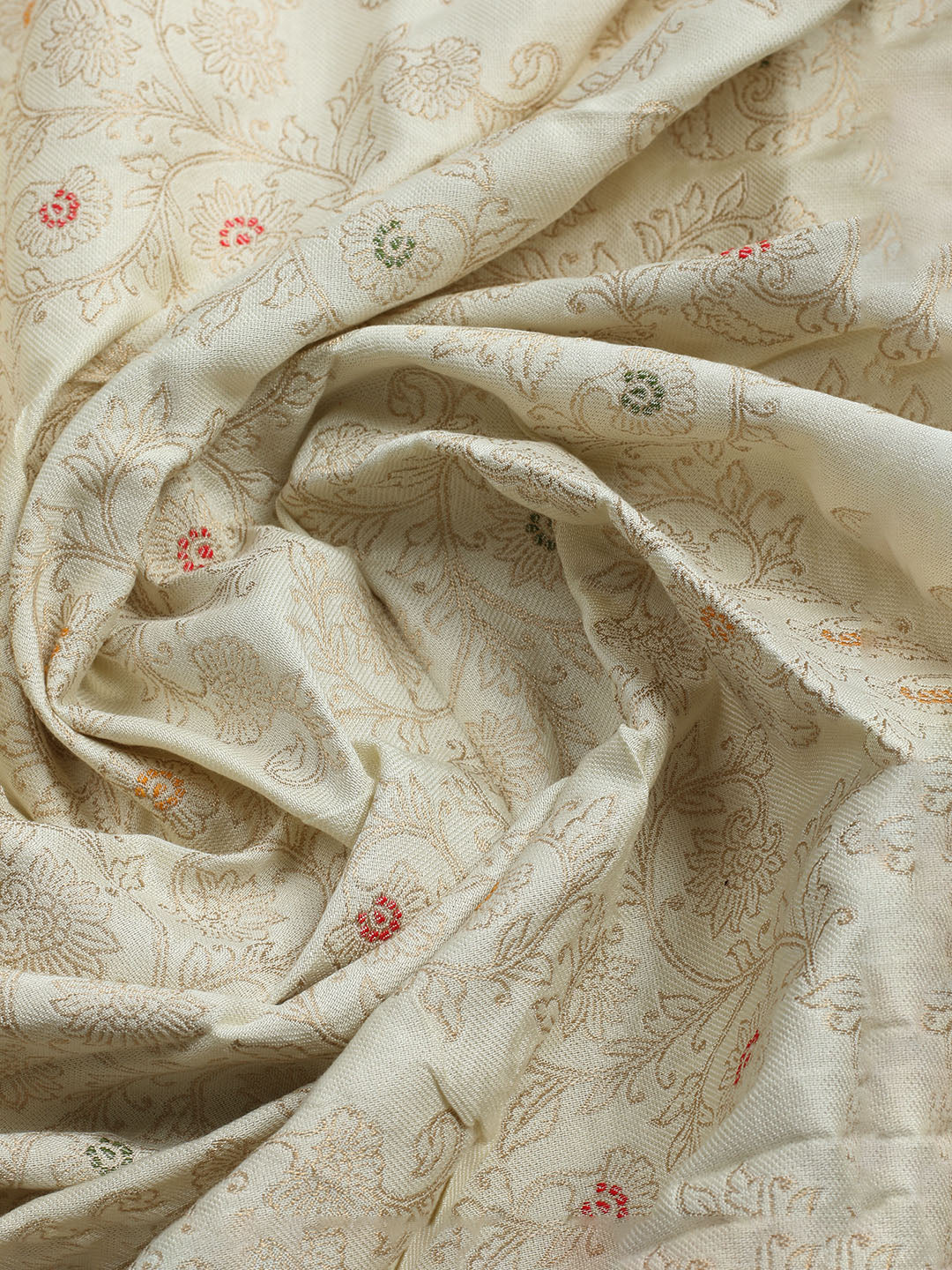 Pashmina Woven Design Unstitched Kurta With Pant &amp; Dupatta