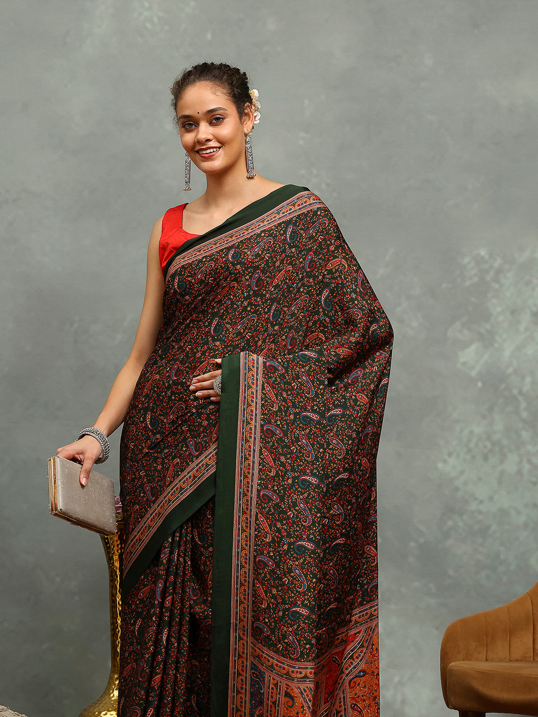 Digital Printed Crepe Saree