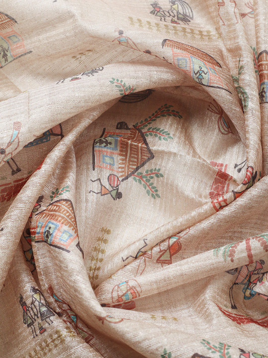 Embroidered Chanderi Unstitched Suit With Pant &amp; Dupatta