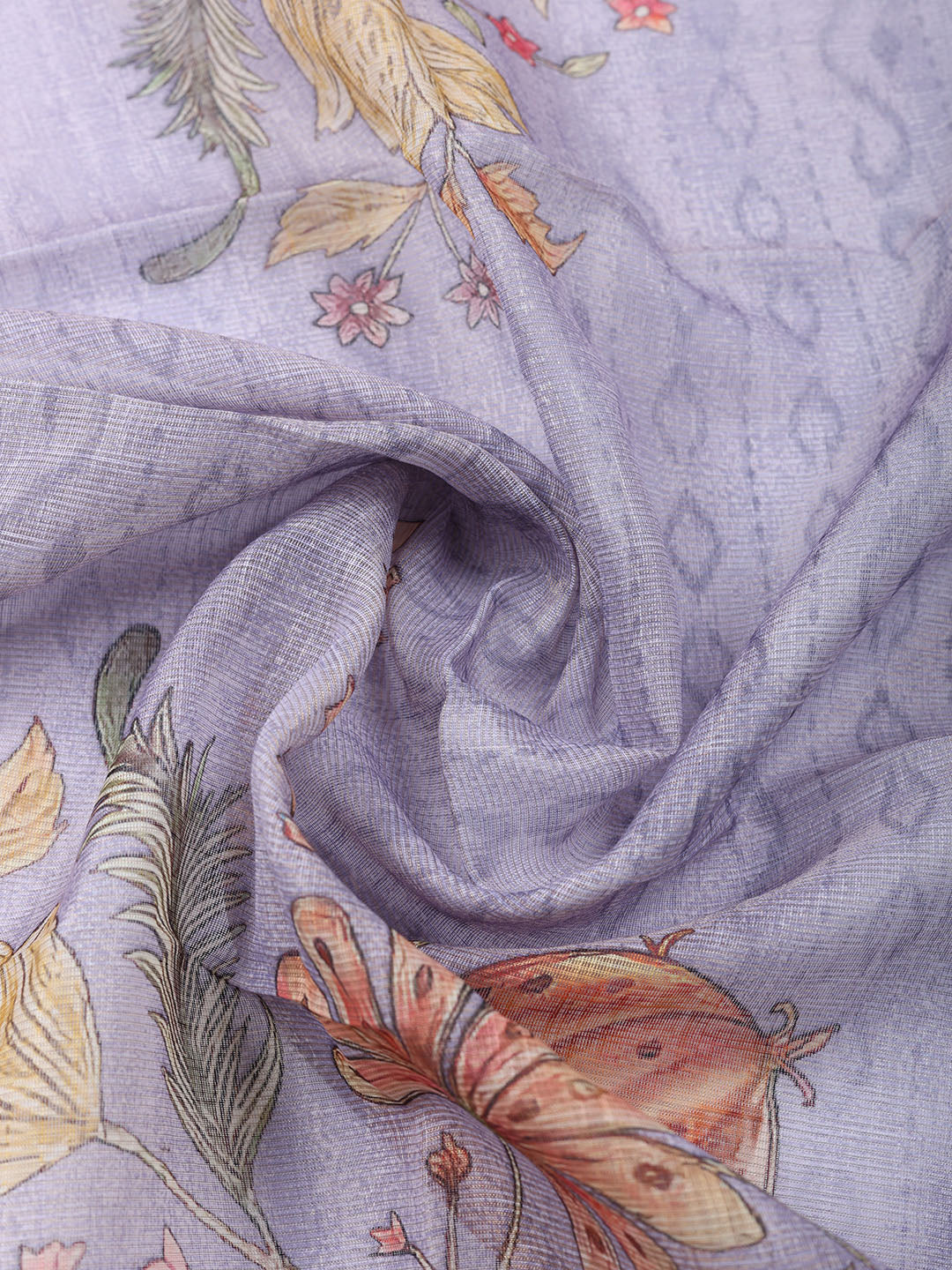 Embroidered Linen Blend Unstitched Suit With Pant Dupatta