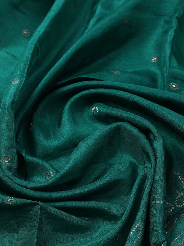Woven Design Chanderi Unstitched Kurta With Pant &amp; Dupatta