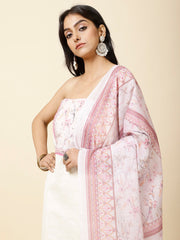 Schiffli Printed Cotton Unstitched Suit Piece With Dupatta