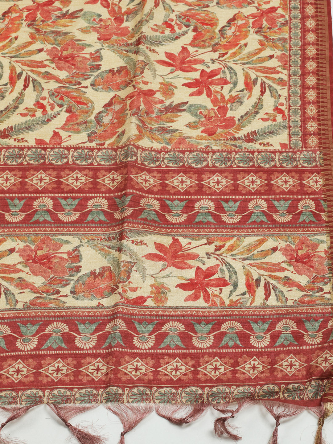 Printed Tussar Saree