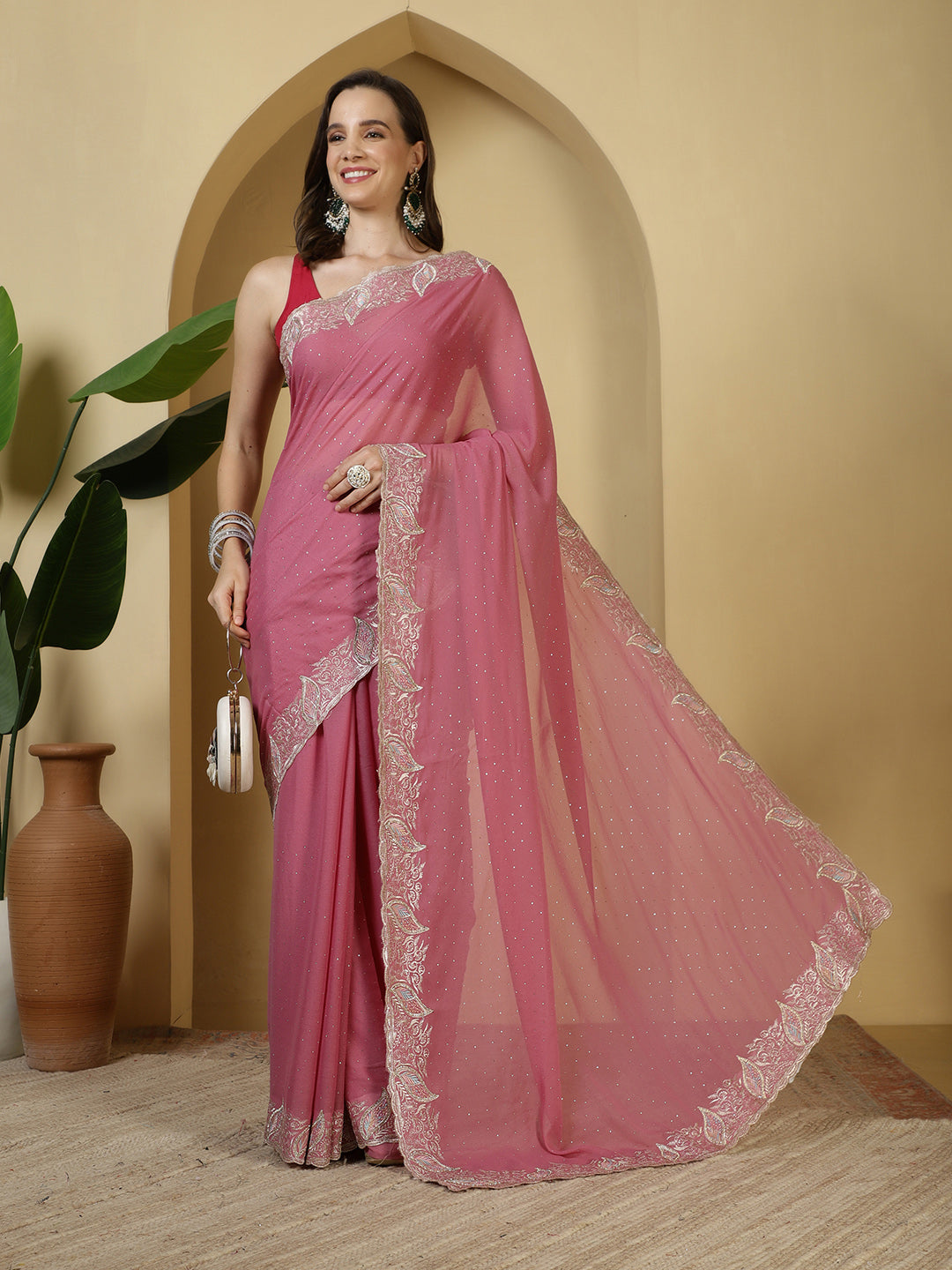 Sequence Work Georgette Saree