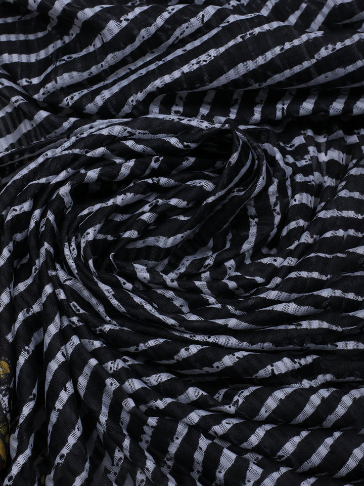 Printed Cotton Blend Unstitched Suit With Dupatta