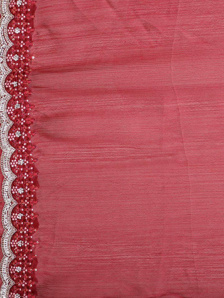 Stone Work Art Chiffon Saree