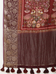 Abstract Print Handloom Saree