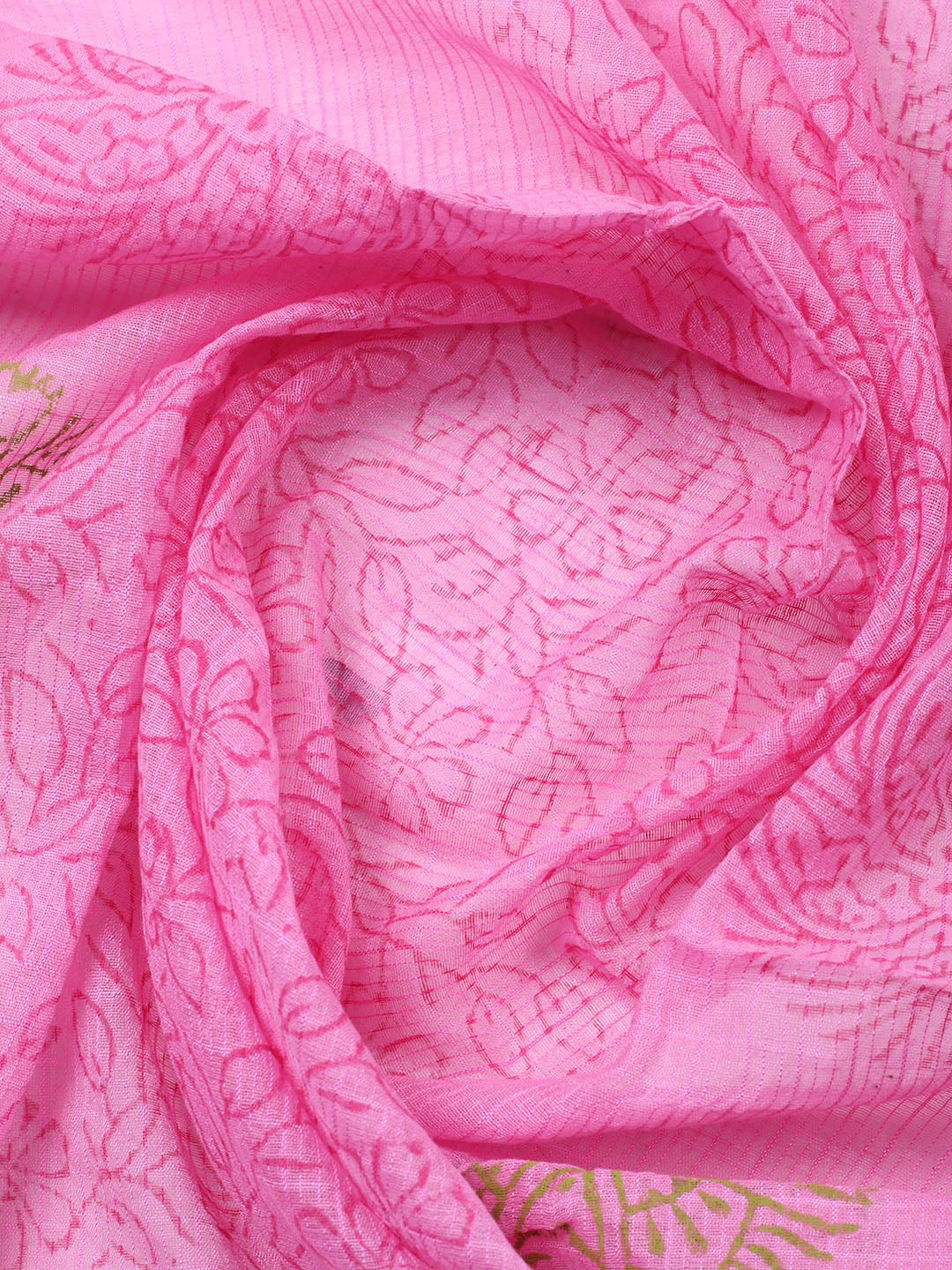 Printed Cotton Blend Unstitched Suit With Pant &amp; Dupatta