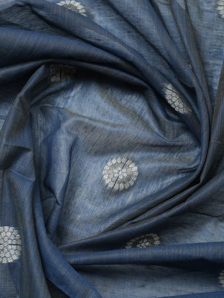 Embroidered Cotton Blend Unstitched Suit With Pant &amp; Dupatta