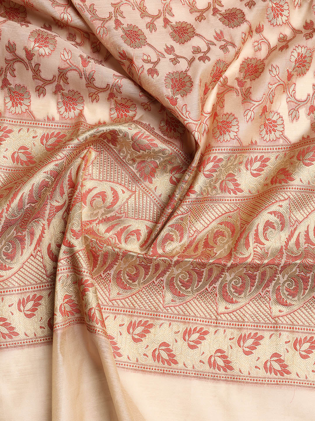 Woven Banarasi Chanderi Unstitched Suit With Dupatta