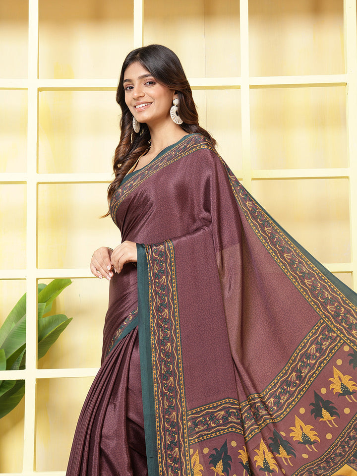 Digital Printed Crepe Saree