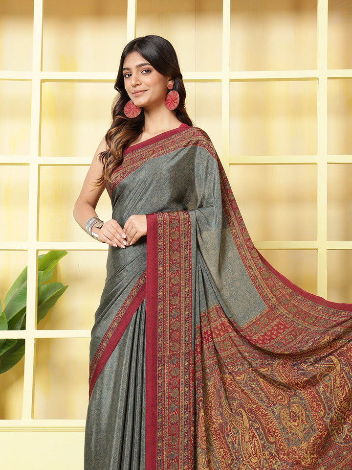 Digital Printed Crepe Saree