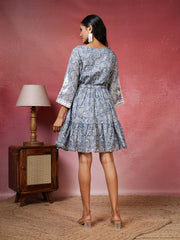 Embroidered Cotton Blend Dress