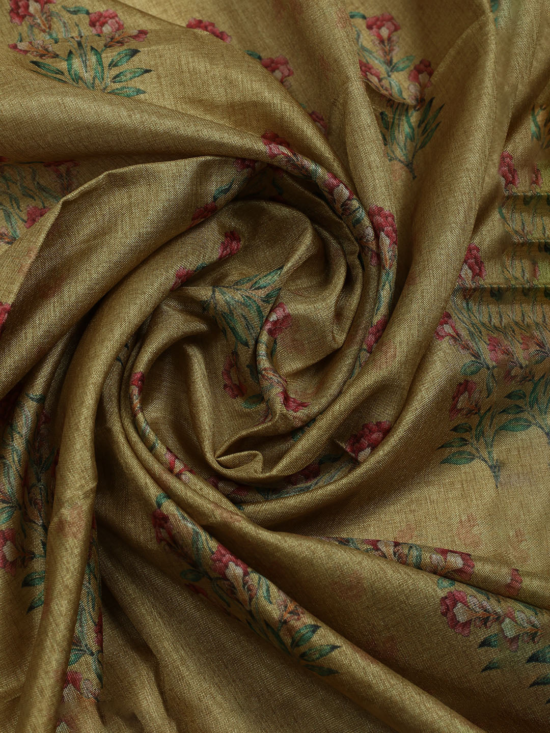 Embroidered Art Silk Unstitched Suit With Dupatta