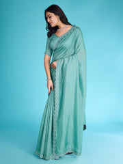 Stone Embroidery Tissue Saree