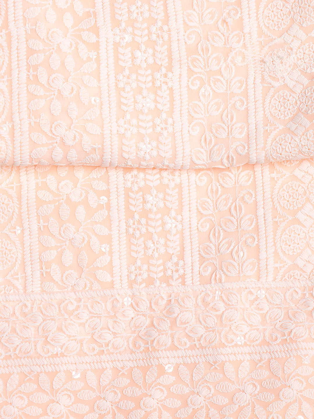 Chikan Work Georgette Unstitched Suit With Dupatta