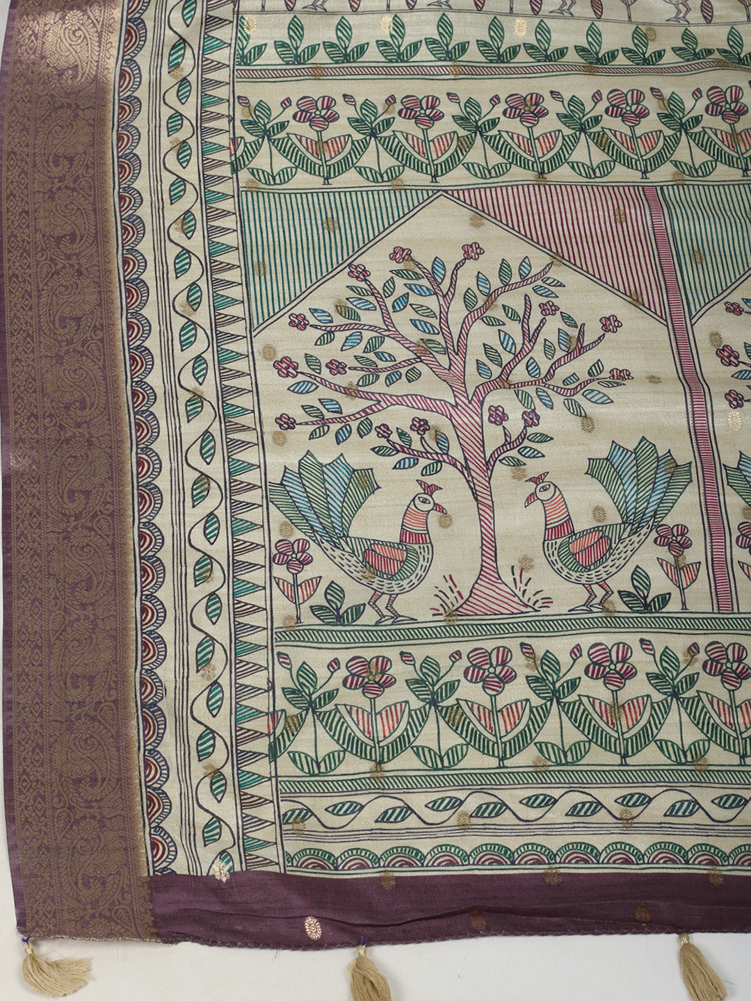 Printed &amp; Woven Design Art Silk Saree