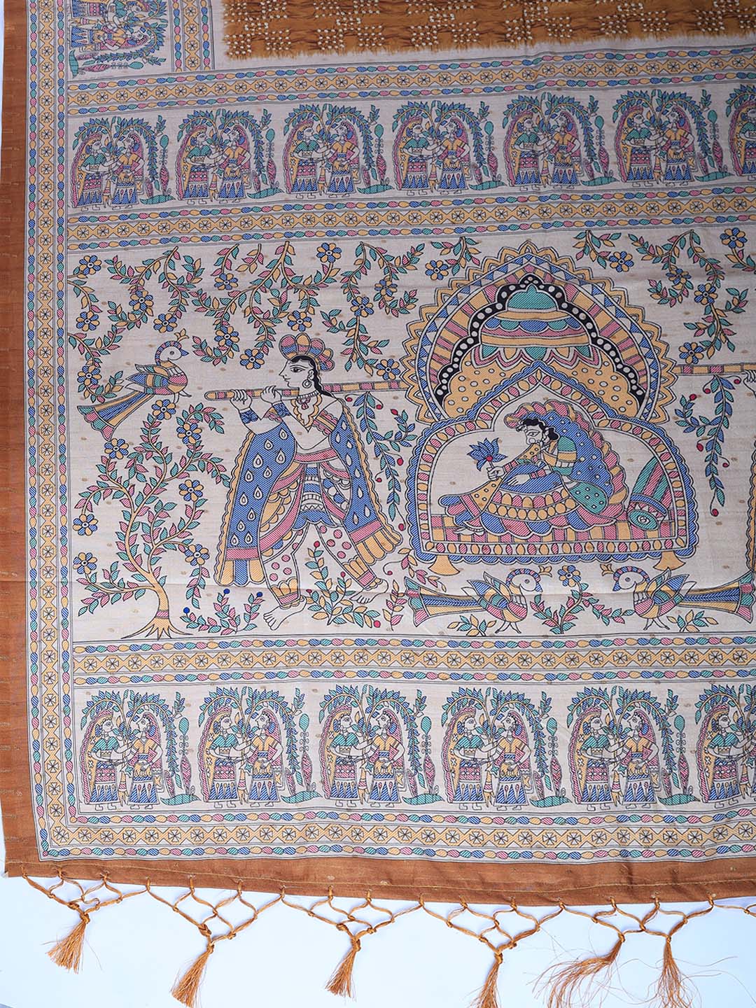 Printed Tussar Silk Saree