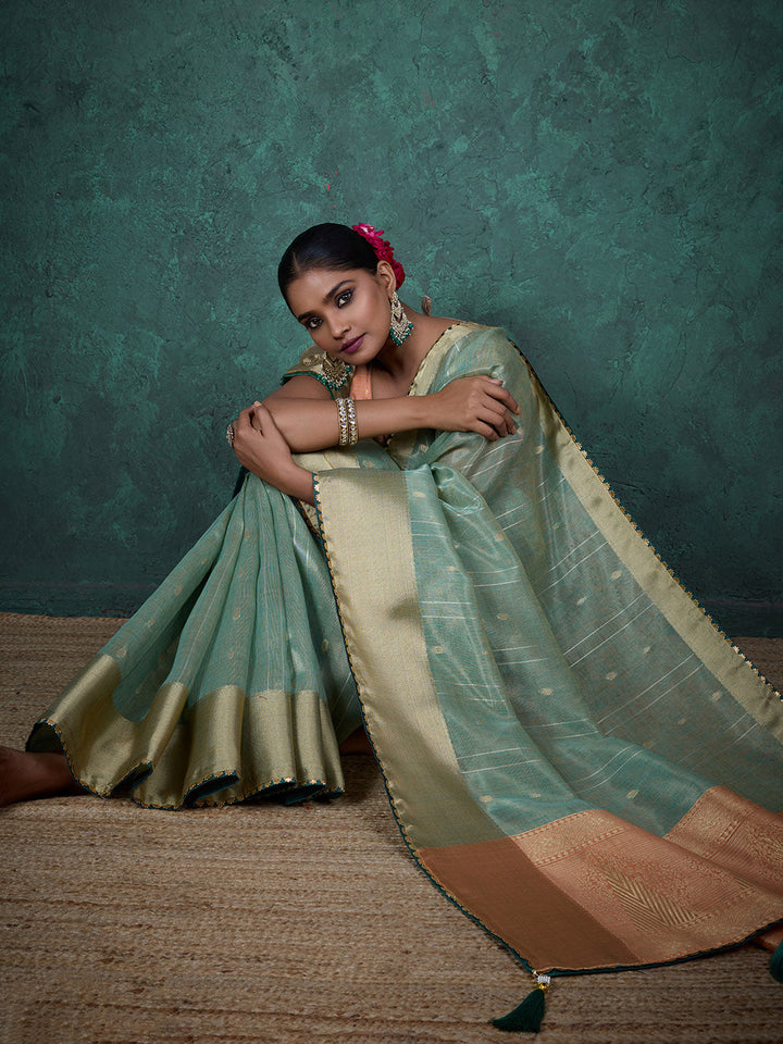 Woven Booti Art silk Saree