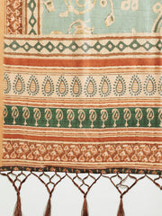 Digital Printed Tussar Woven Saree