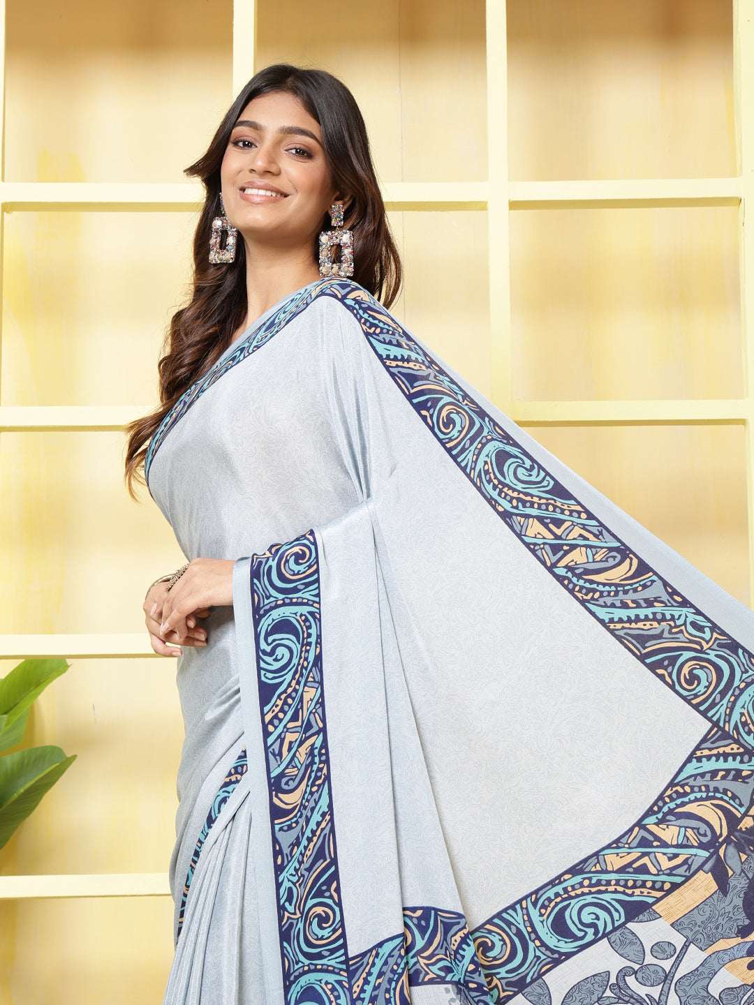 Digital Printed Crepe Saree