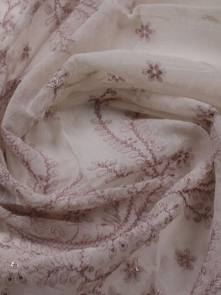 Neck Embroidered Cotton Blend Unstitched Suit With Dupatta