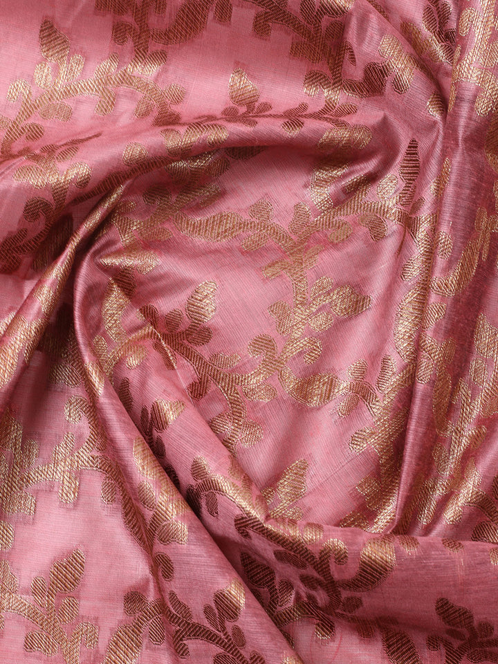 Banarasi Chanderi Unstitched Suit With Pant &amp; Dupatta