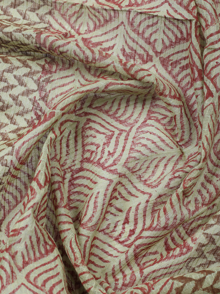 Printed Cotton Blend Unstitched Suit With Pant &amp; Dupatta