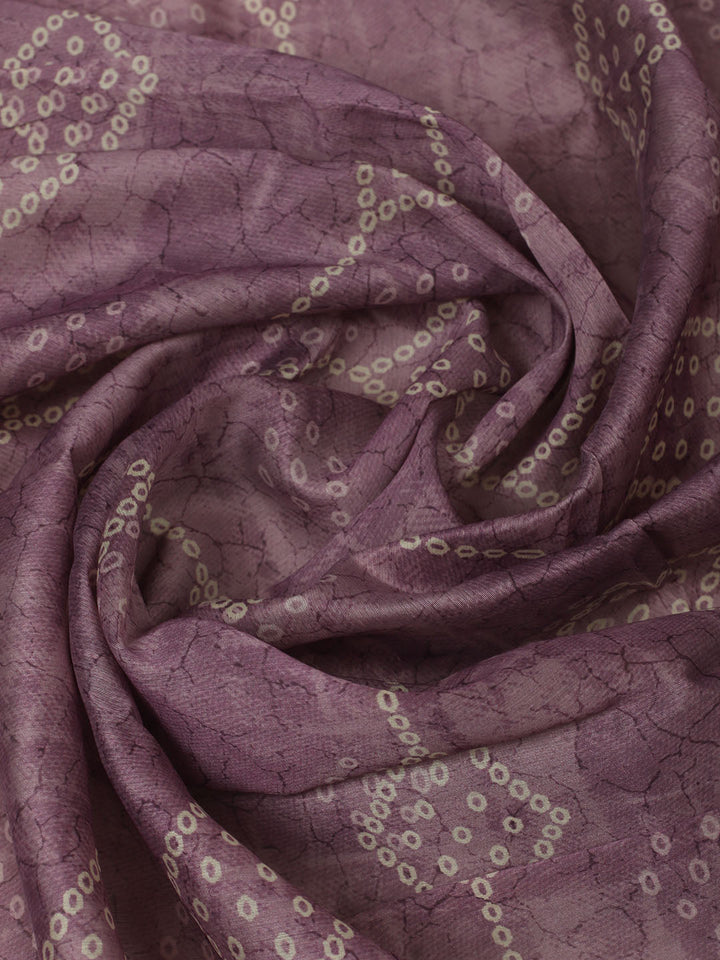 Printed Chanderi Unstitched Suit With Pant &amp; Dupatta