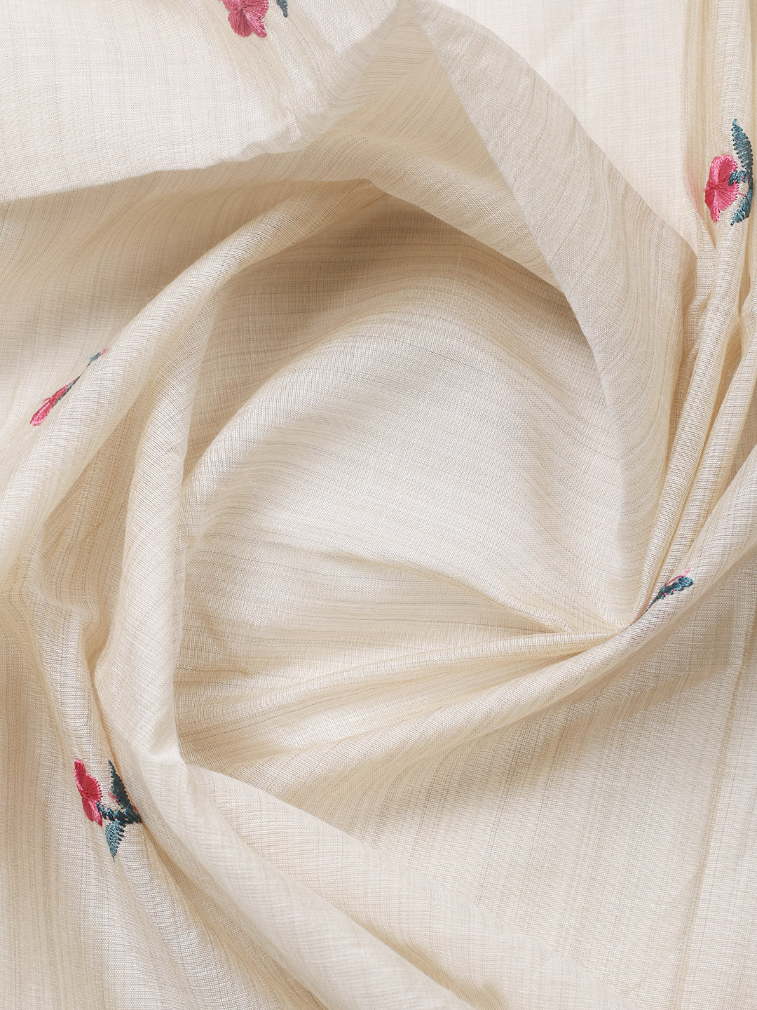 Embroidered Tussar Silk Unstitched Suit With Pant &amp; Dupatta