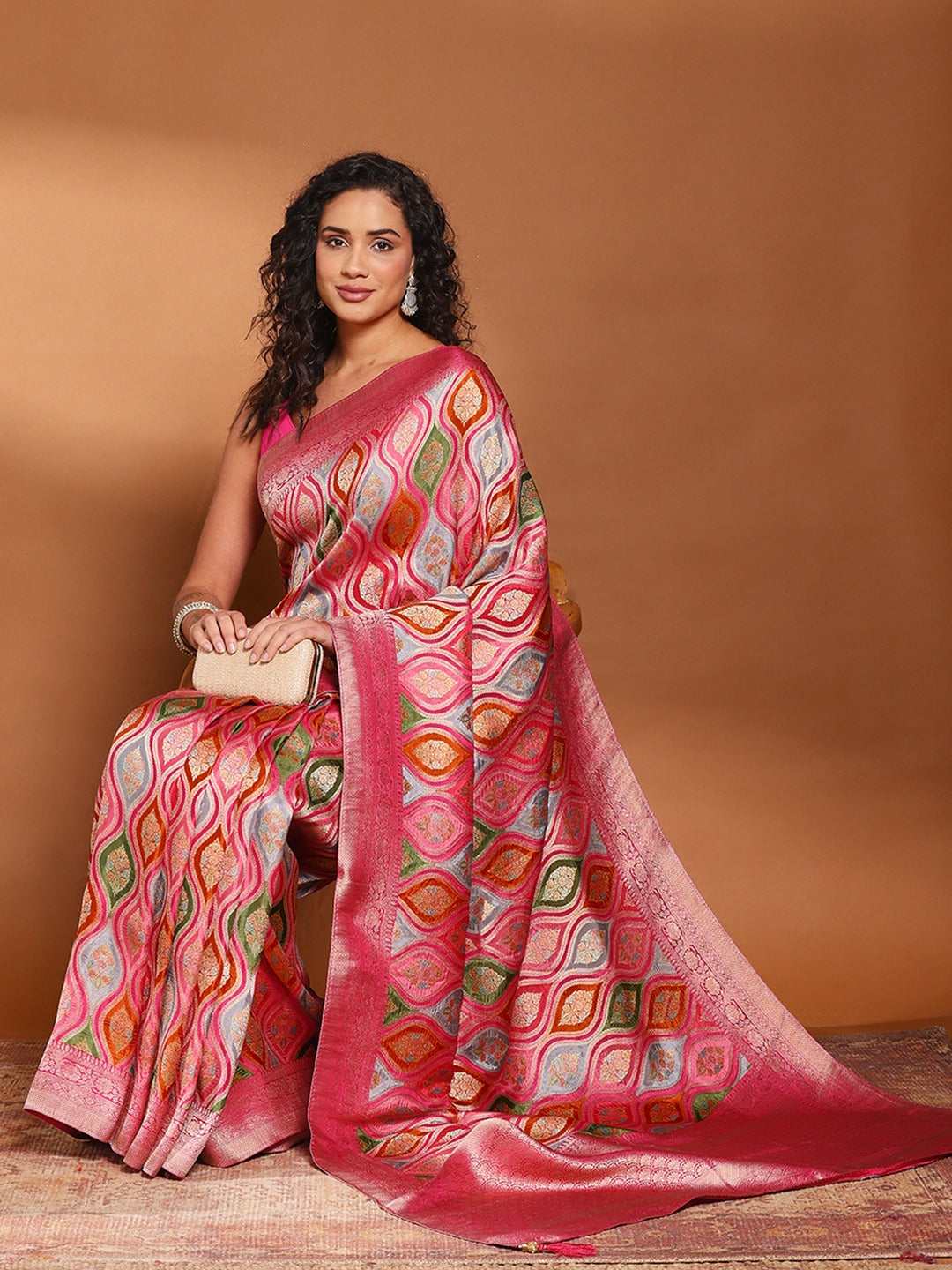 Zari Jaal Woven Satin Saree