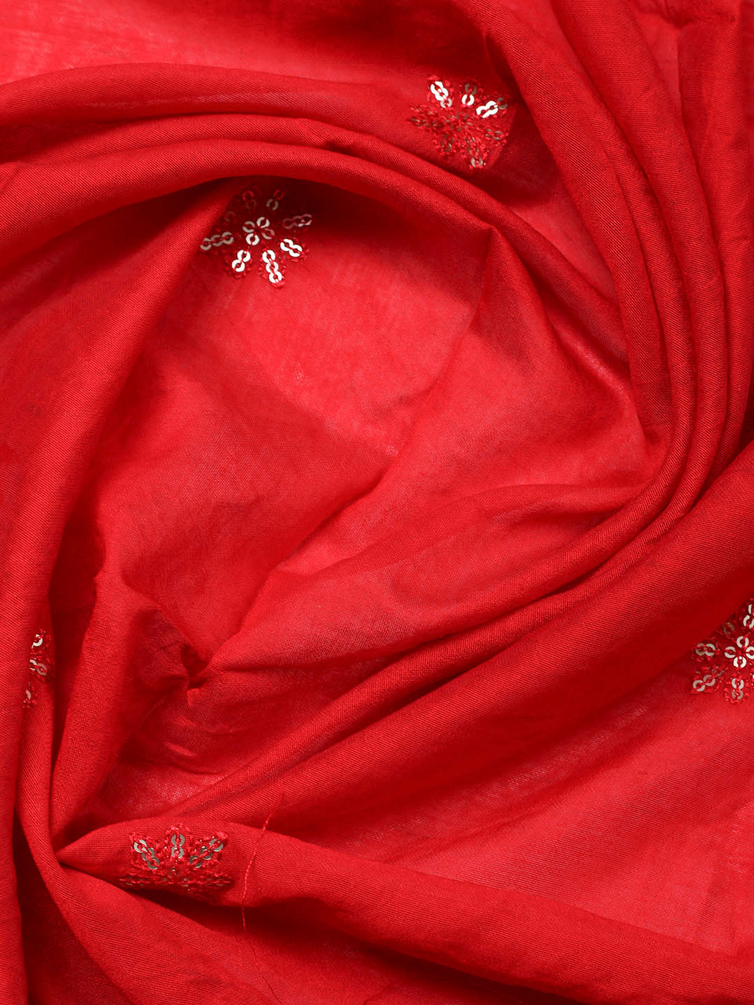 Embroidered Cotton Unstitched Suit With Pant &amp; Dupatta