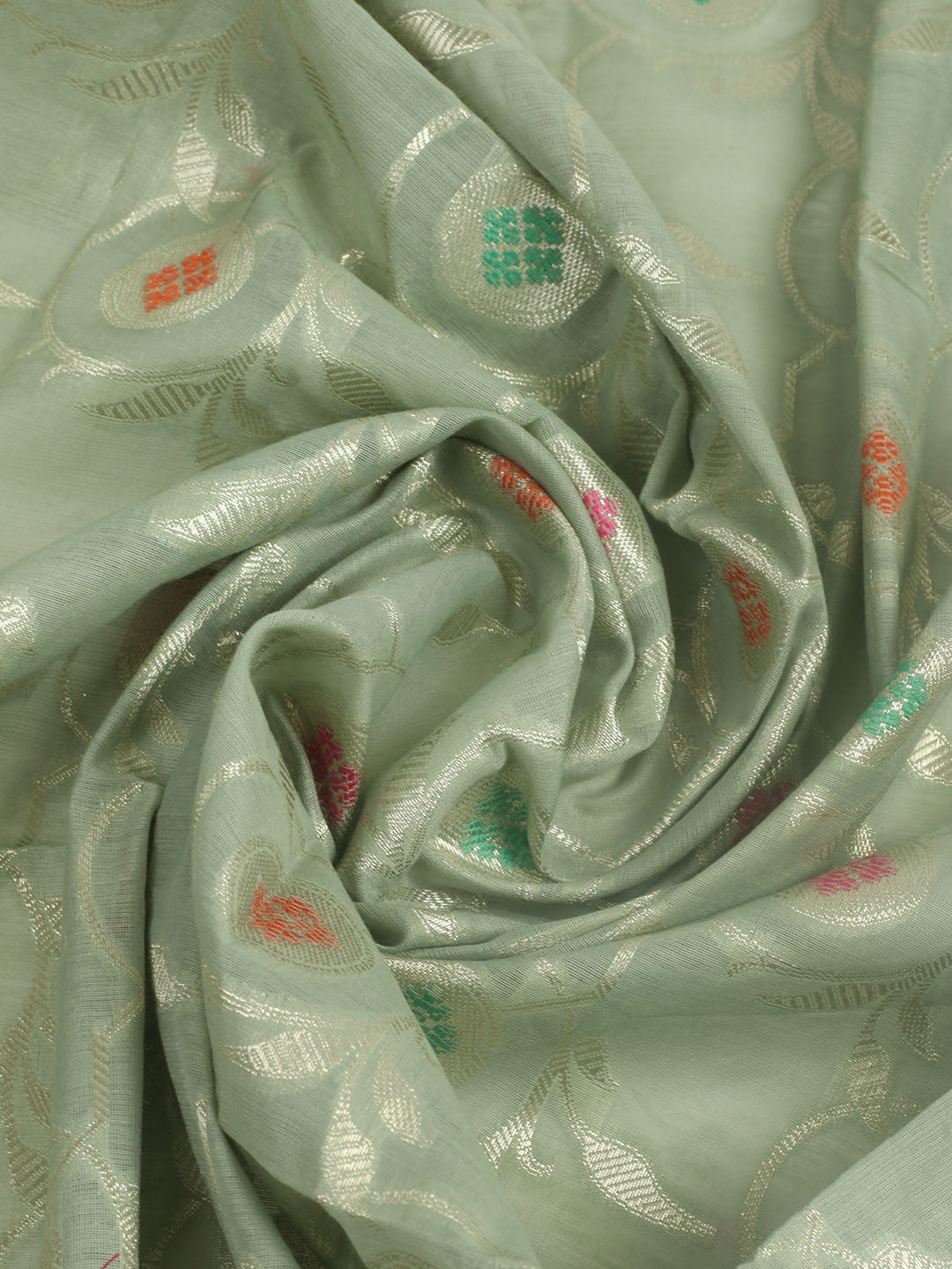 Woven Design Chanderi Unstitched Suit With Pant &amp; Dupatta