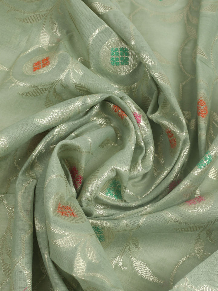 Woven Design Chanderi Unstitched Suit With Pant &amp; Dupatta