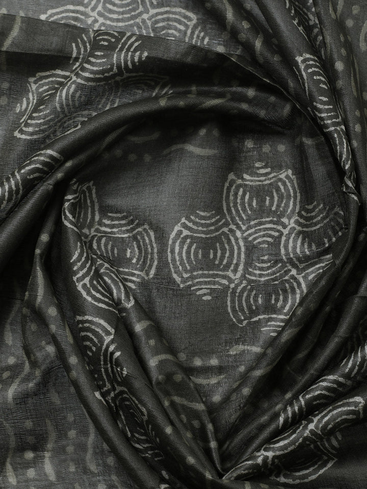 Printed Cotton Blend Unstitched Suit With Pant &amp; Dupatta