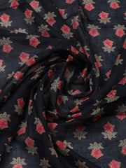 Embroidered Cotton Blend Unstitched Suit With Pant & Dupatta