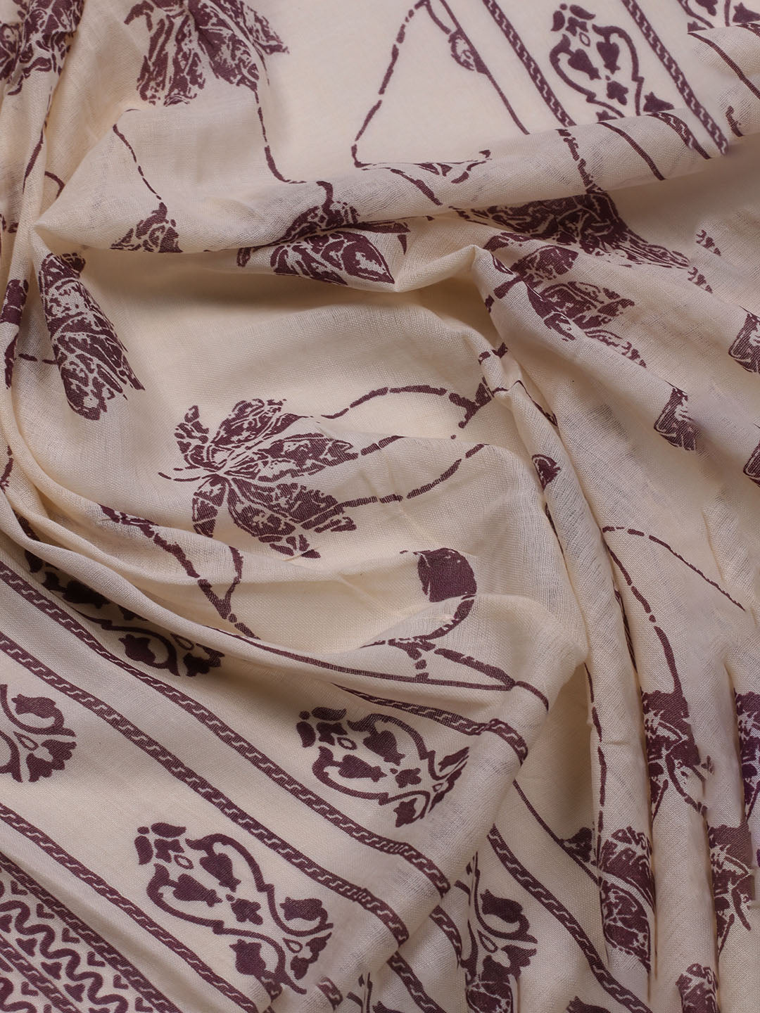 Printed Cotton Blend Unstitched Suit With Dupatta
