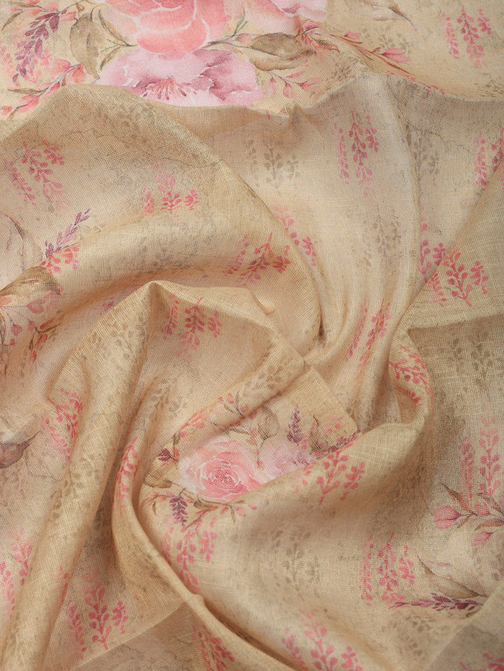 Embellished Tissue Unstitched Suit With Pant &amp; Dupatta