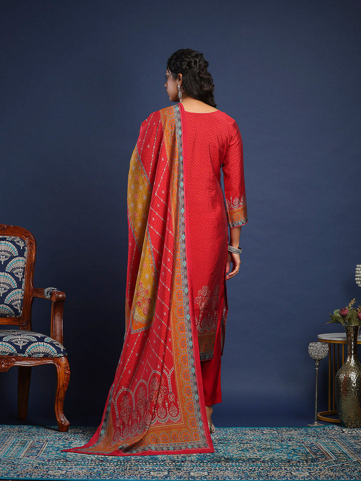 Printed Muslin Kurta With Pant &amp; Dupatta