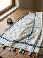 Printed Cotton Blend Unstitched Suit With Pant & Dupatta