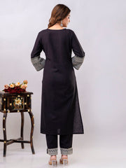 Neck Patti Cotton Kurta With Pants