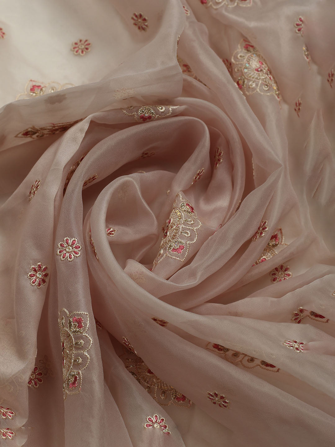 All over Embroidered Organza Unstitched Suit With Dupatta